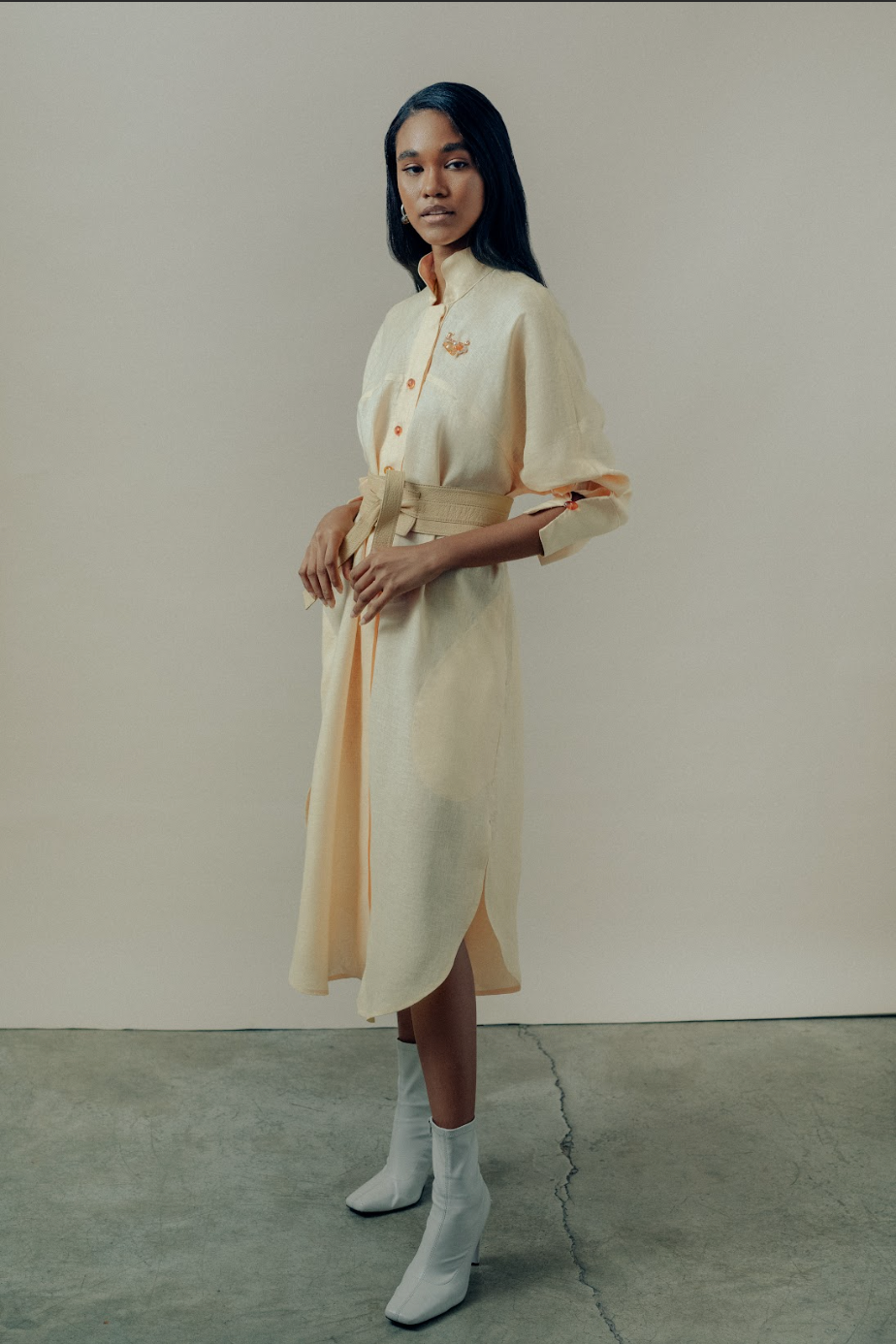 Cream margot shirt dress on sale