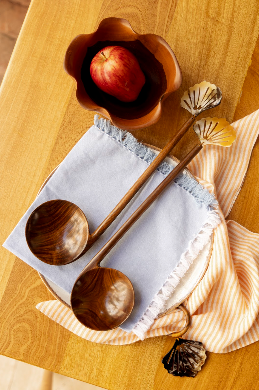 Set de Cuchara de Ensalada Redonda Concha