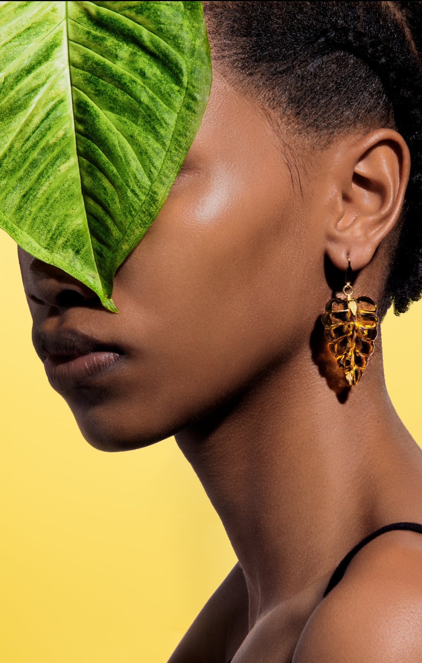 Amber Leaf Earring