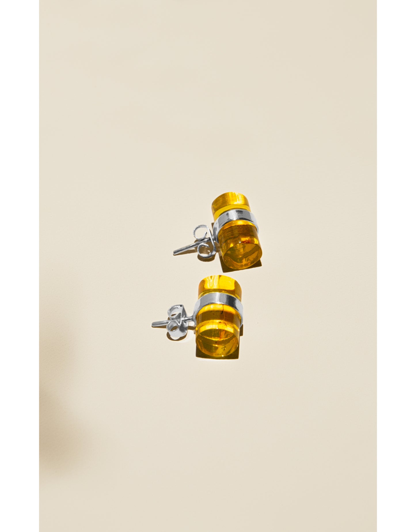 Tubular Amber Earrings