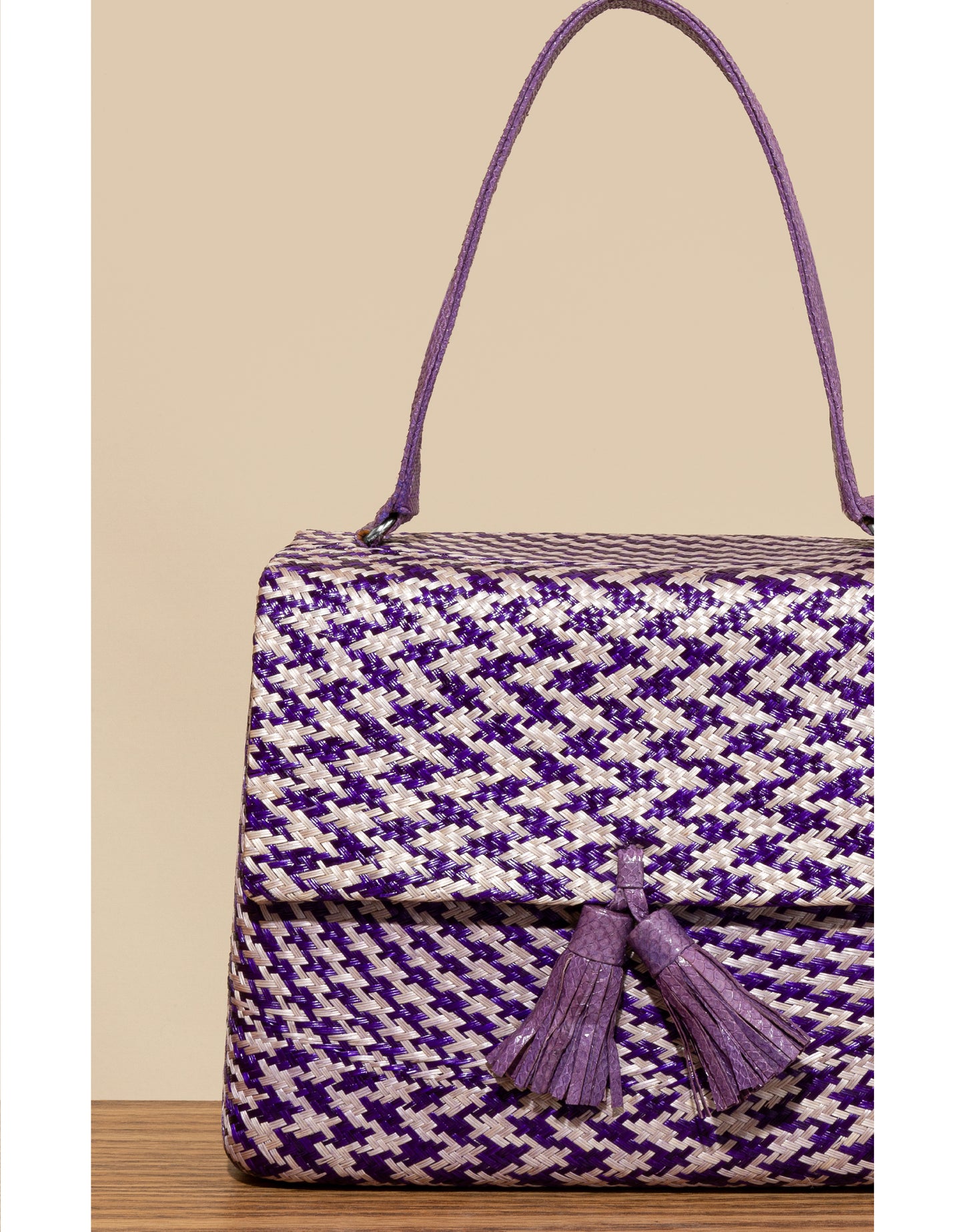 Purple Raffia Wallet