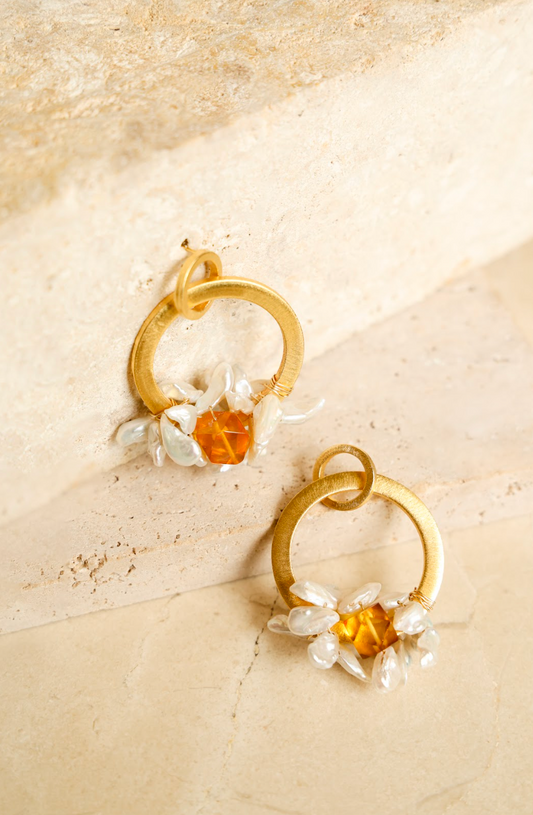 Keshi & Amber Rings