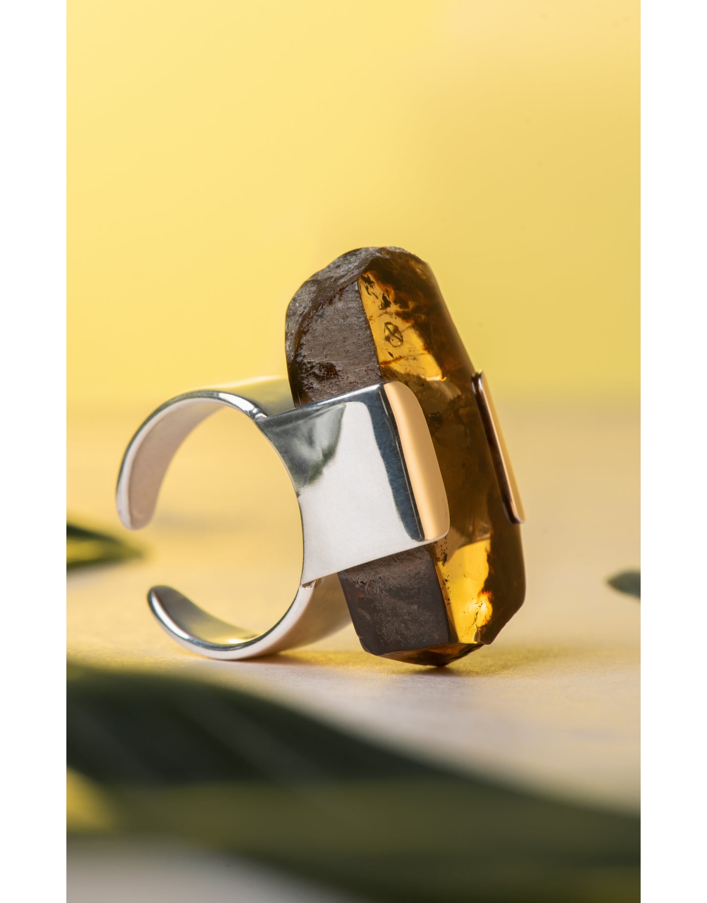 Rustic Amber Ring