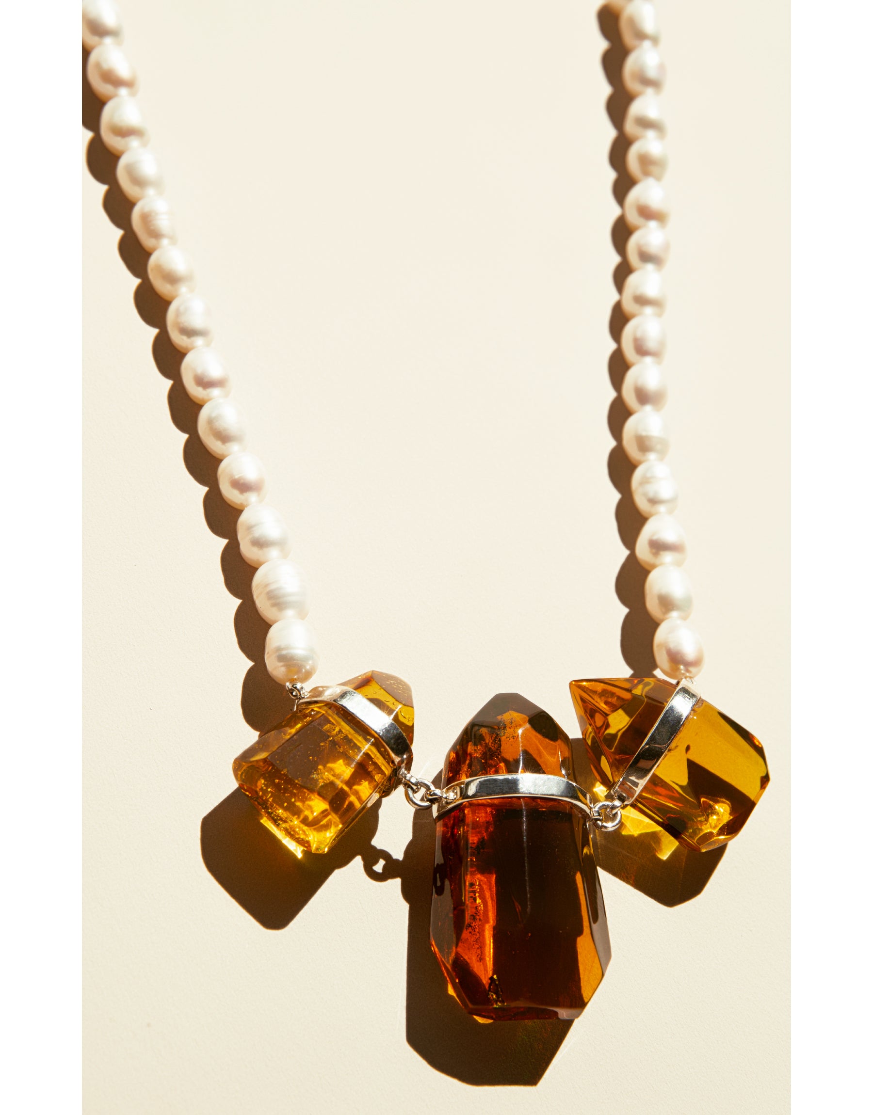 Amber Pearl Strand Necklace — Carbon County Historical Society & Museum