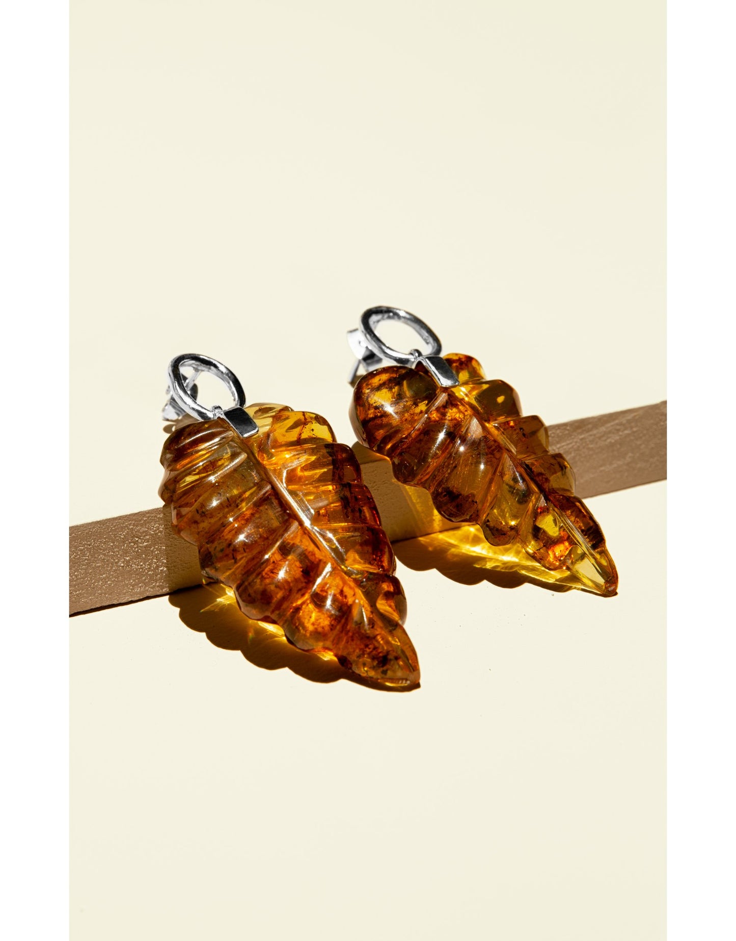 Amber Leaf Earring