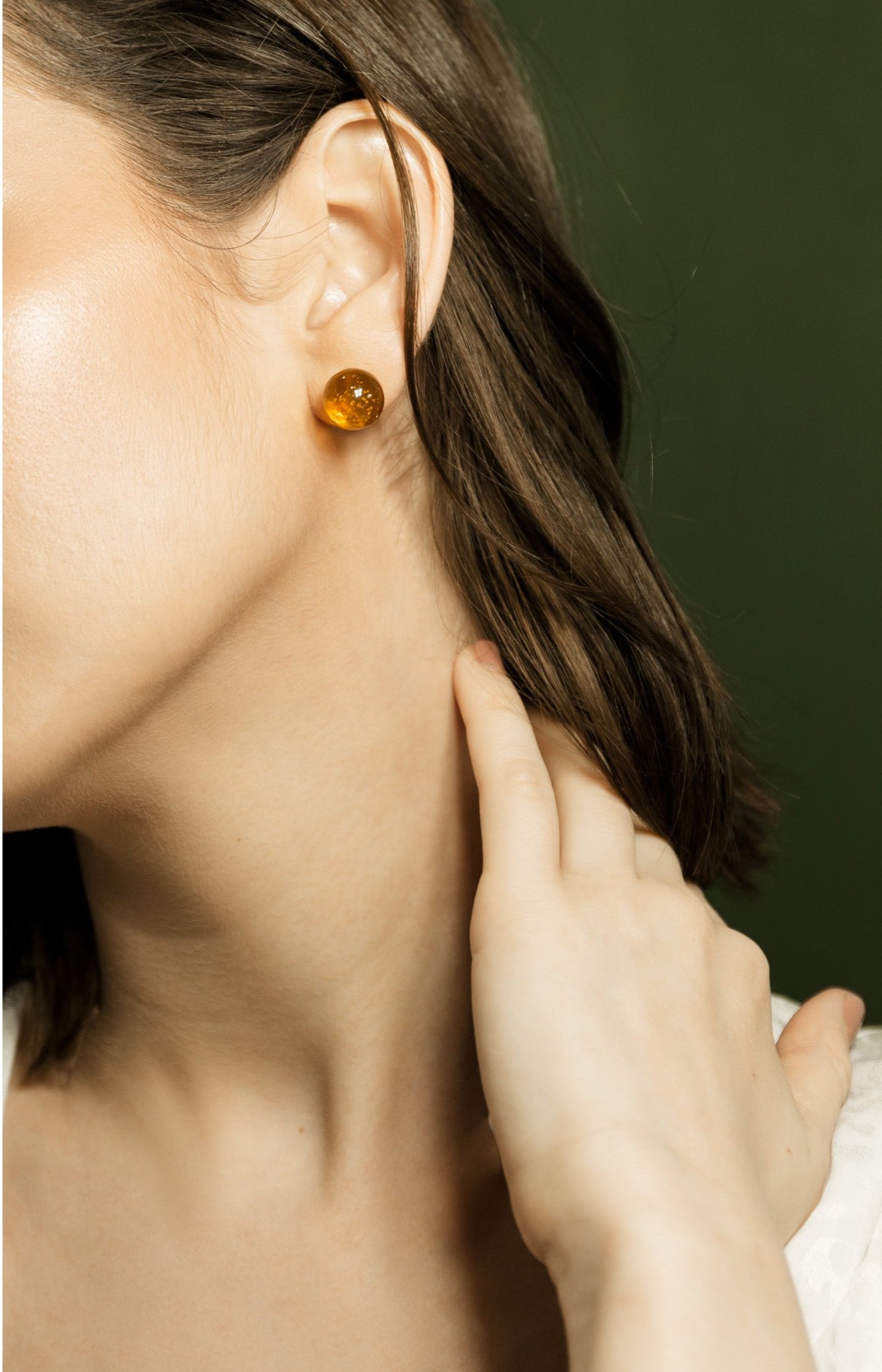 Amber Sphere Earring