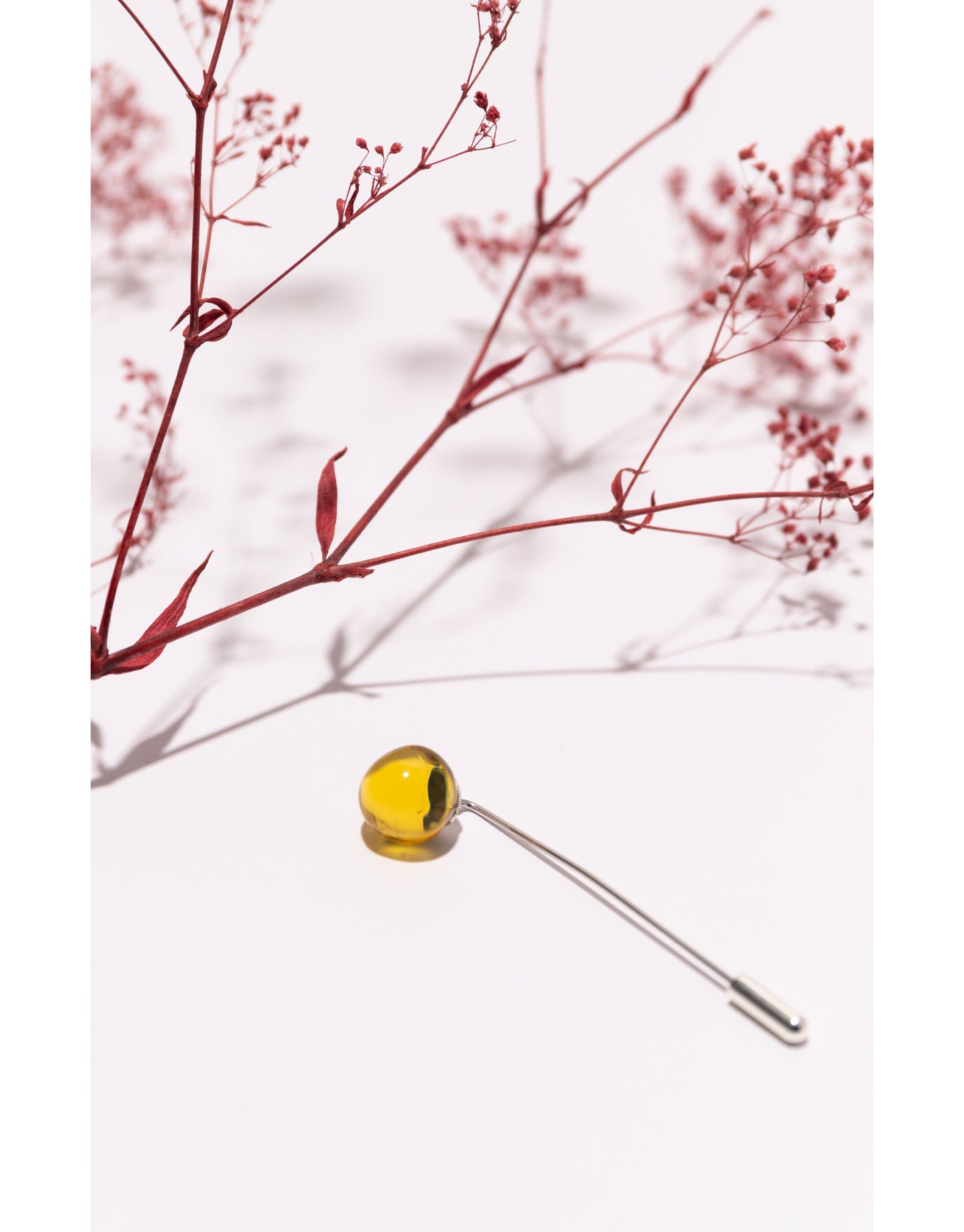 Amber Sphere Pin