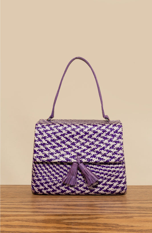 Purple Raffia Wallet
